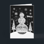 Cartão De Festividades arte moderna da tipografia do boneco de neve do<br><div class="desc">arte moderna da tipografia do boneco de neve do quadro do vintage</div>