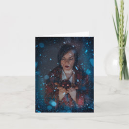 Cartão De Festividades Arte nevado de Photoshop do Natal