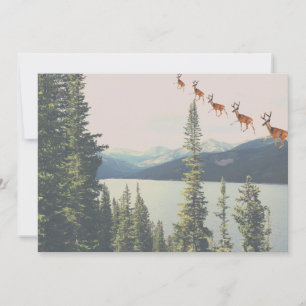 Cartão De Festividades arte personalizada de rena para cena de inverno
