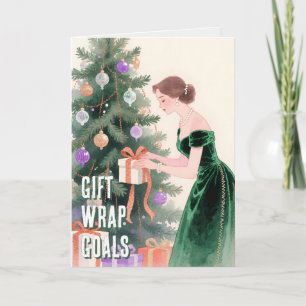 Cartão De Festividades Arte Pintada à Mão Presentes Engraçados de Natal