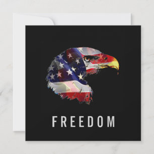 Cartão De Festividades Arte Pop Bandeira Americana Águia Liberdade Patrio