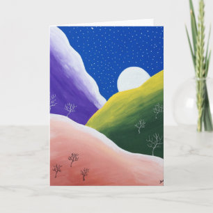 Cartão De Festividades Arte popular colorida em floco de neve