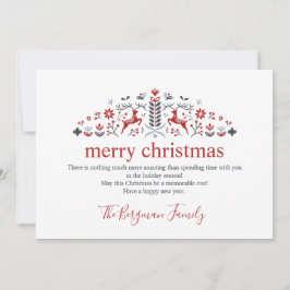 Cartão De Festividades Arte Popular Escandinava Rena Foto Natal