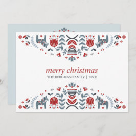 Cartão De Festividades Arte popular nórdica| Feriados de Natal 3 Foto