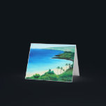 Cartão De Festividades Arte tropical Notecard da praia de Havaí<br><div class="desc">Esta é uma pintura a óleo original da praia de Hapuna em Havaí pelo artista Kristine Mueller Griffith. Esta pintura é parte do paraíso de Havaí Series~Painting, uma série original da pintura a óleo sobre a beleza natural de Havaí. Para informaçőes acerca dos ORIGINAIS e à ordem ESTICOU IMPRESSÕES da...</div>