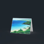 Cartão De Festividades Arte tropical Notecard da praia de Havaí<br><div class="desc">Esta é uma pintura a óleo original da praia de Hapuna em Havaí pelo artista Kristine Mueller Griffith. Esta pintura é parte do paraíso de Havaí Series~Painting, uma série original da pintura a óleo sobre a beleza natural de Havaí. Para informaçőes acerca dos ORIGINAIS e à ordem ESTICOU IMPRESSÕES da...</div>
