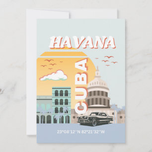 Cartão De Festividades Arte Viagens vintage em Cuba Havana