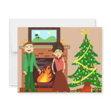 Arte Vintage de Natal de Casal Romântico