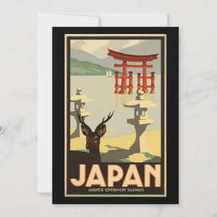 Cartão De Festividades Artes de pintura do Japão na viagens vintage
