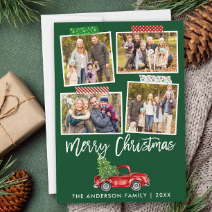 Cartão De Festividades Artesanato Escoteiro Fita de Natal Caminhão Vermel