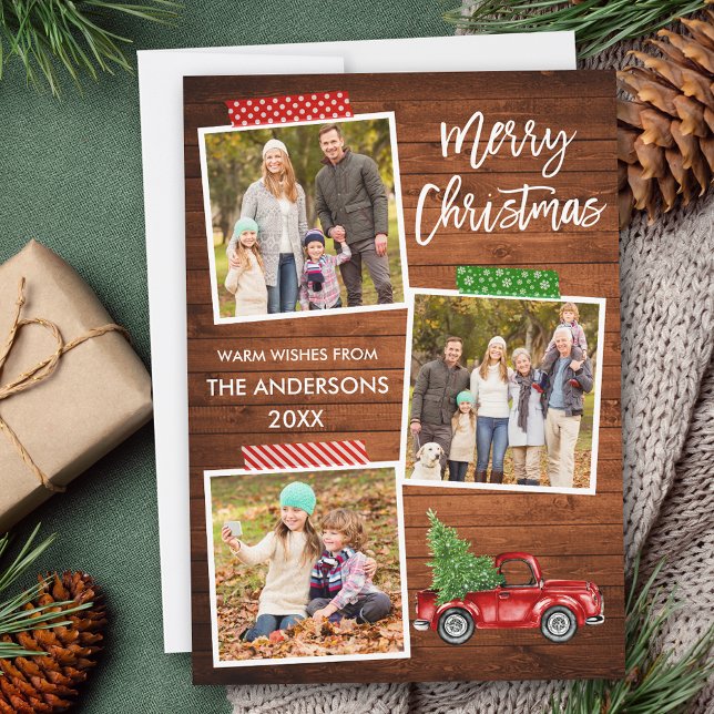 Cartão De Festividades Artesanato Escoteiro Fita Fita Caminhão de Madeira (Customize to add text or more photos to back of card.)