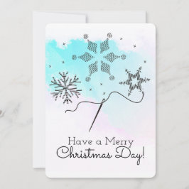Cartão De Festividades Artesanatos de costura de bordados flocos de neve 