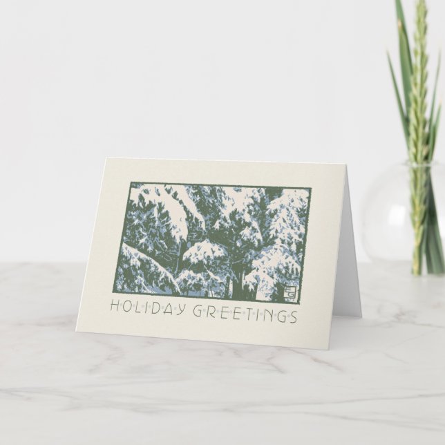 Cartão De Festividades Artesão Balsams em Neve (Frente)