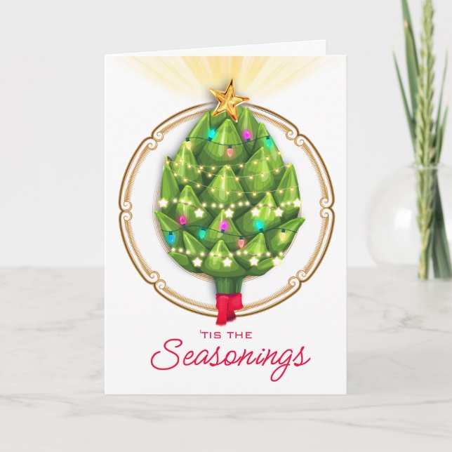 Cartão De Festividades Artichoke restaurante de cozinha de chef de Natal (Frente)