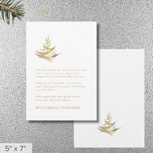 Cartão De Festividades Árvore Abstrato de luxo minimalista, Dourada