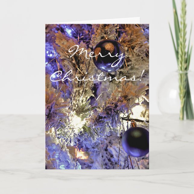 Cartão De Festividades Árvore branca [Cartão de Natal] (Frente)