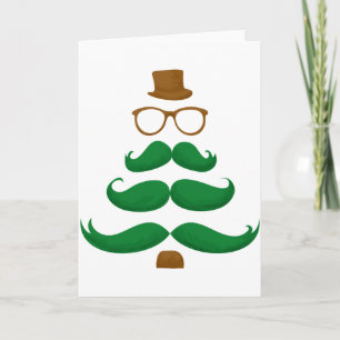 Cartão De Festividades Árvore de bigode Natal