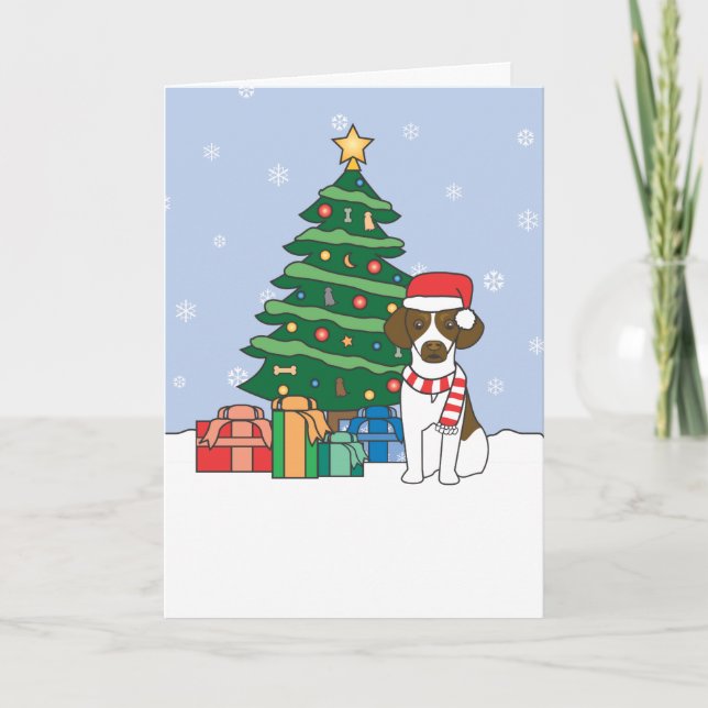 Cartão De Festividades Árvore de Brittany e de Natal (Frente)