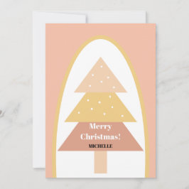 Cartão De Festividades Árvore de Feriado de Blush Cute