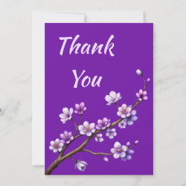 Cartão De Festividades Árvore De Flor De Cereja Roxa Obrigado Pela Doação