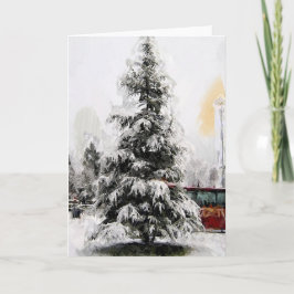 Cartão De Festividades Árvore de inverno de Natal