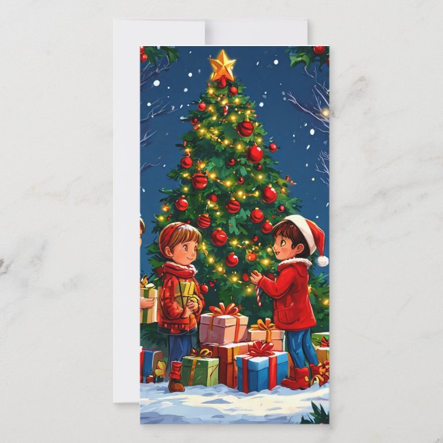 Cartão De Festividades Árvore de Natal (Frente)