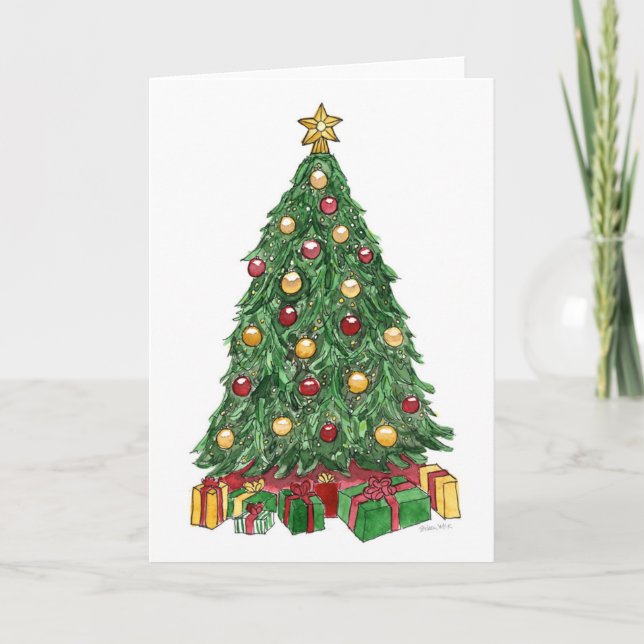 Cartão De Festividades Árvore de Natal (Frente)