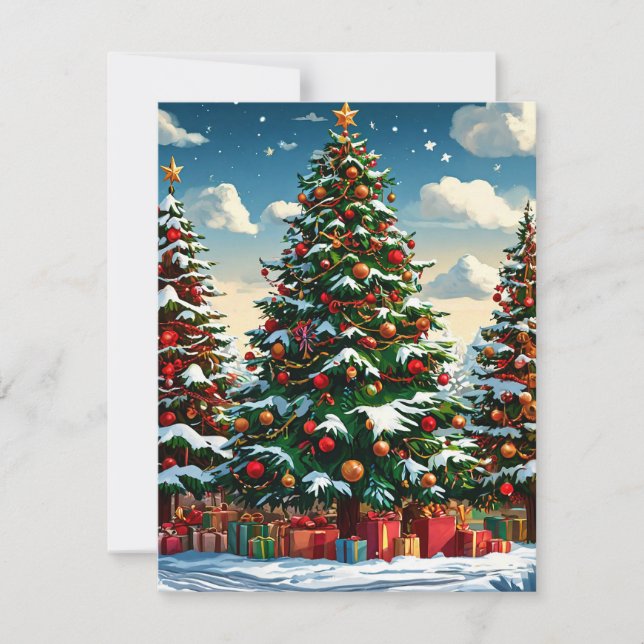 Cartão De Festividades árvore de Natal (Frente)