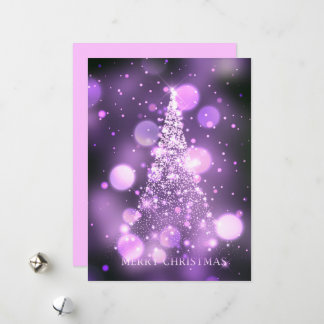 Cartão De Festividades Árvore de Natal Alegre com Bokeh Brilhante