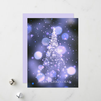 Cartão De Festividades Árvore de Natal Alegre com Bokeh Brilhante
