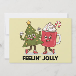 Cartão De Festividades Árvore de Natal Amante de Café de Inverno Alegre