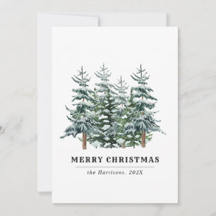 Cartão De Festividades Árvore de Natal Aquarela Moderna Não Foto