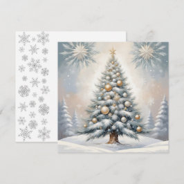 Cartão De Festividades Árvore de Natal Art Deco com ornamentos de Ouro