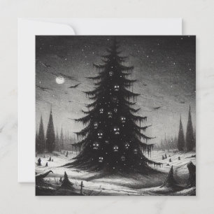 Cartão De Festividades Árvore de Natal Assustadora de Natal Goth