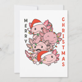 Cartão De Festividades Árvore de Natal Axolote Animais de Natal Axolotls