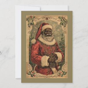 Cartão De Festividades Árvore de Natal Black Santa Claus