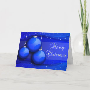 Cartão De Festividades Árvore de Natal Blue Baubles