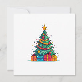 Cartão De Festividades Árvore de Natal bonita com presentes