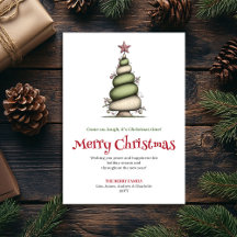 Árvore de Natal Brilhante e Excêntrica Aquarela Sa