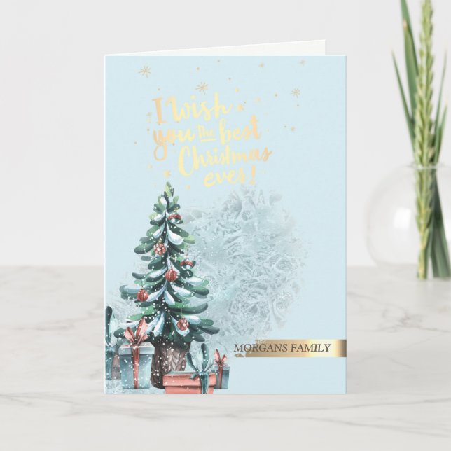 Cartão De Festividades Árvore de Natal Chic (Frente)