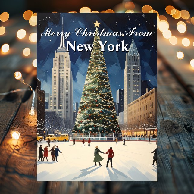 Cartão De Festividades Árvore de Natal Clássica de Nova York (Classic New York City Christmas Tree Holiday Card
)