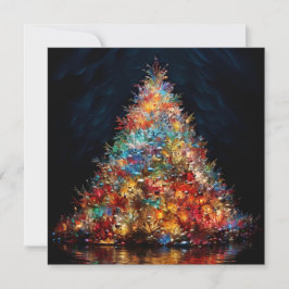 Cartão De Festividades Árvore de Natal colorida