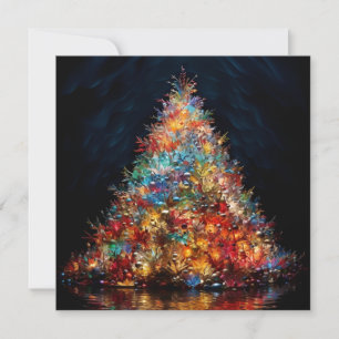 Cartão De Festividades Árvore de Natal colorida