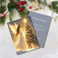 Árvore de Natal com Anjo Cristão em Letra Elegante