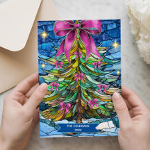 Árvore de Natal com laço coquete de vitral elegant