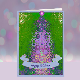 Cartão De Festividades Árvore de Natal contemporânea elegante única