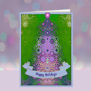 Cartão De Festividades Árvore de Natal contemporânea elegante única