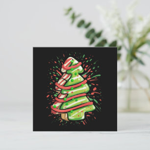 Cartão De Festividades Árvore de Natal Cookie Pincelada Salpico Preppy 