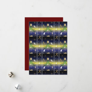 Cartão De Festividades Árvore de Natal Corredora - Meninas Correndo