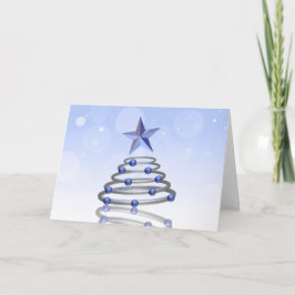 Cartão De Festividades Árvore de Natal Cromo 3D Moderna